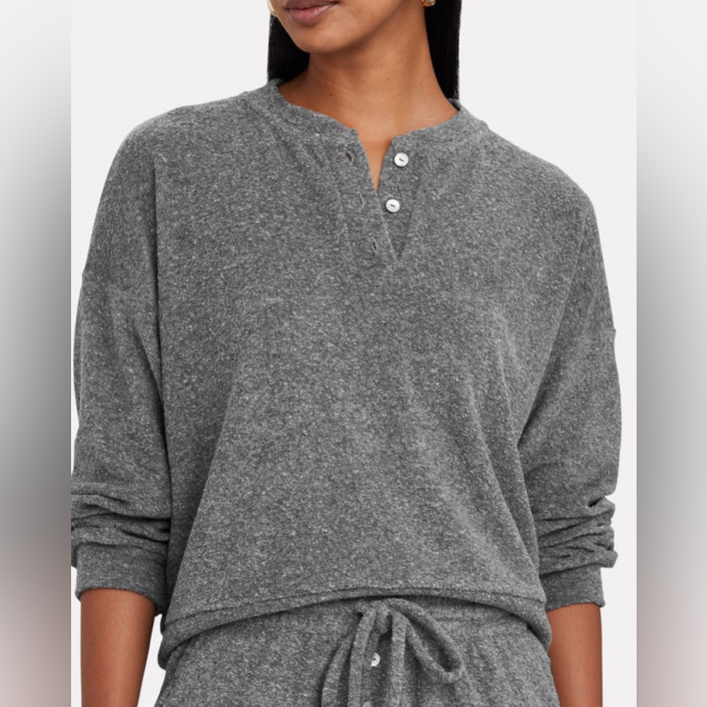 Donni Terry Henley Sweatshirt Grey